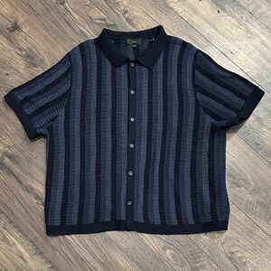 NWOT VINCE Crochet Stripe Shirt in Cotton Size XXL/TTG
